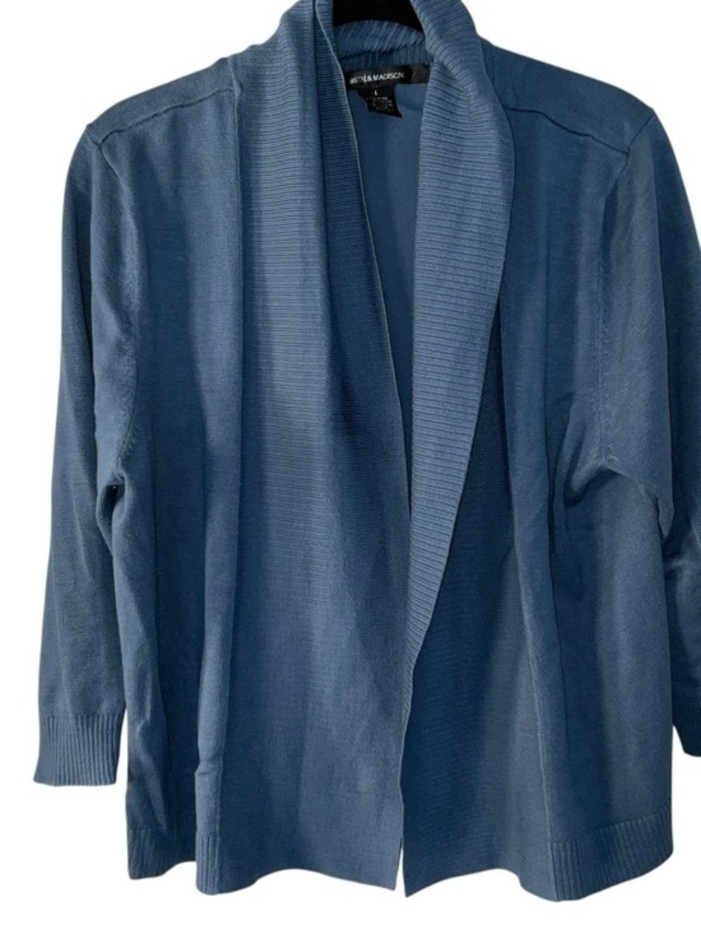 89th & Madison Blue Open-Front Shawl Collar Blazer